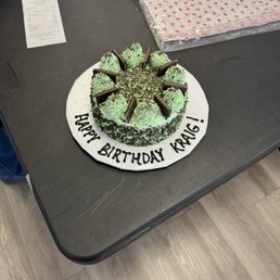 The chocolate mint cake. The best chocolate cake we have ever had.