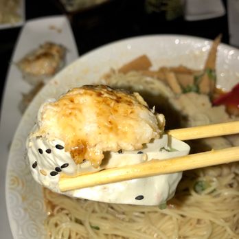 Kihon - a plate of noodles with chicken and chopsticks - Japanese Near Me - Long Beach, California