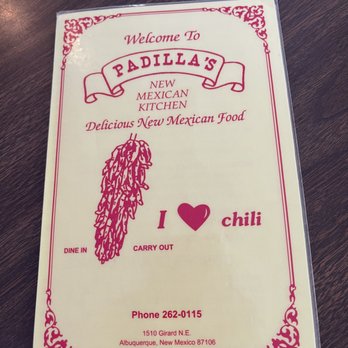 Padilla's Mexican Kitchen - Menu - New Mexican Cuisine Near Me - Albuquerque, New Mexico
