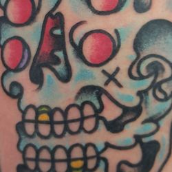Sailors and Dames Tattoo Parlour - Double skull closeup