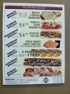 Menu photo 1 Philly Time Kansas City, MO
