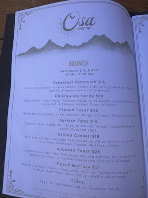 Menu photo 1 Osa Rooftop Pasadena, CA