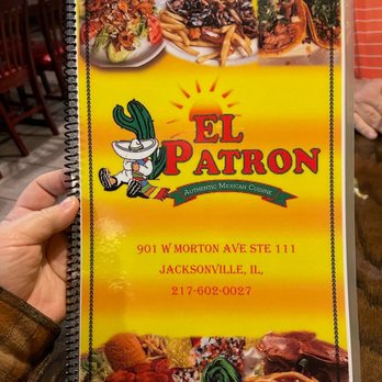 El Patron - New menu cover - Seafood Near Me - Jacksonville, Illinois