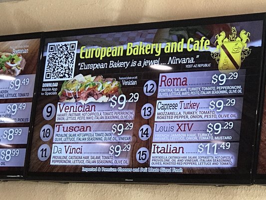 Menu photo 8 European Bakery and Cafe Glendale, AZ