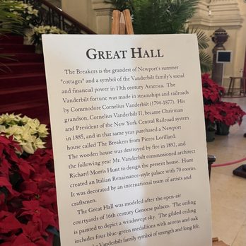 The Breakers - Great Hall near the entrance - Landmarks & Historical Buildings Near Me - Newport, Rhode Island