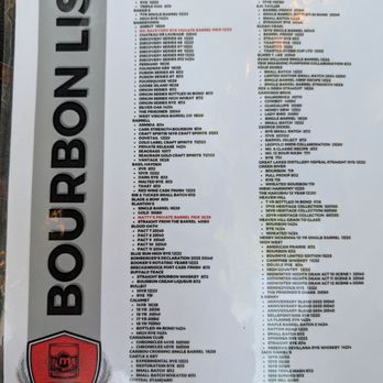 Matty's Bar & Grille - Bourbon list menu - American Near Me - New Berlin, Wisconsin
