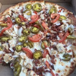 Tubby's Pizza - It looks like cheeses but it was part of the crust .  No cheese or ranch.  Throw away.