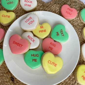 Doreen's Delights - Valentine conversation hearts. - Desserts Near Me Doreen's Delights - Valentine conversation hearts. - Desserts Near Me