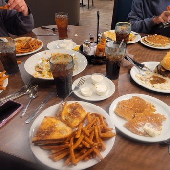 Denny's - Superbird bacon burger funfetti pancakes - Breakfast & Brunch Near Me - Simi Valley, California Denny's - Superbird bacon burger funfetti pancakes - Breakfast & Brunch Near Me - Simi Valley, California