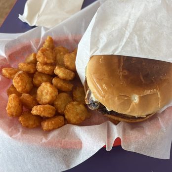 Burger Basket & Grill - Swill Melt with tater tots - Burgers Near Me - Arlington, Texas