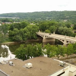 Ninth floor view South to the Chenango River. Ninth floor view South to the Chenango River.