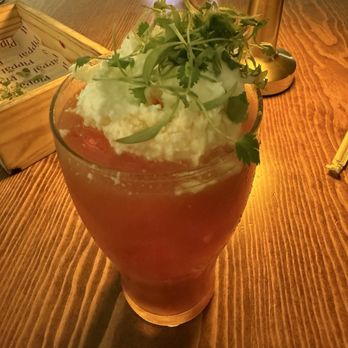 Pippal - Alcohol drink with mascarpone topping. Interesting but not great. - Indian Near Me - Emeryville, California Pippal - Alcohol drink with mascarpone topping. Interesting but not great. - Indian Near Me - Emeryville, California