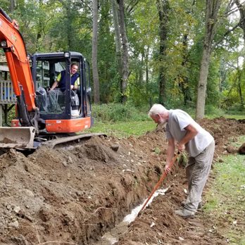 D Kyle Stearns Contracting - Kyle and Barry digging the trench and working their magic. - Septic Services Near Me - Storrs, Connecticut