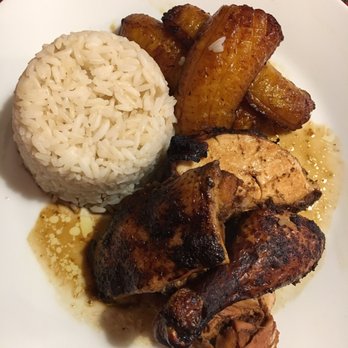 Cafe MoBay - Jerk chicken with coconut rice and sweet plantain - Caribbean Near Me - Bloomfield, New Jersey Cafe MoBay - Jerk chicken with coconut rice and sweet plantain - Caribbean Near Me - Bloomfield, New Jersey