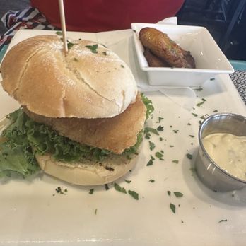 Deep Lagoon Seafood and Oyster House - Black Grouper Sandwich, fried with a side of Plantains - Seafood Near Me - Osprey, Florida Deep Lagoon Seafood and Oyster House - Black Grouper Sandwich, fried with a side of Plantains - Seafood Near Me - Osprey, Florida