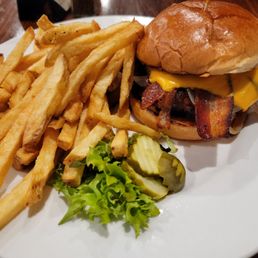 BBQ Bacon Burger with wimpy, not-so-good fries