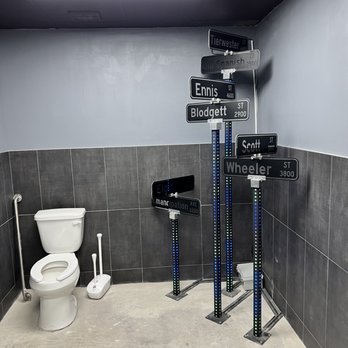 Stuffd Wings - Illuminated 3rd Ward street signage (decor) in ladies restroom - Chicken Wings Near Me - Houston, Texas Stuffd Wings - Illuminated 3rd Ward street signage (decor) in ladies restroom - Chicken Wings Near Me - Houston, Texas