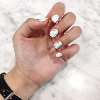 Coco Nails art - Marble nails - blue and gray. Such an awesome job and it  lasted for 3 weeks. - Nail Salons Near Me - New York, New York