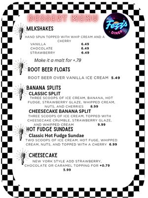 Menu photo 3 Fezz's Diner Coudersport, PA Menu photo 3 Fezz's Diner Coudersport, PA