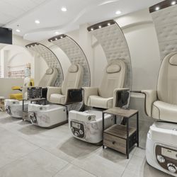Trust Nails & Spa - Pedicure spa lounge at Trust Nails & Spa, Kissimmee FL. Includes a kids pedicure chair. Family friendly nail salon on Dyer Blvd.