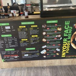 In Your Face Foods - Menu