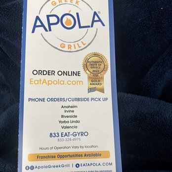 Apola Greek Grill - Menu - Greek Near Me - Valencia, California Apola Greek Grill - Menu - Greek Near Me - Valencia, California