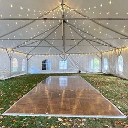 Durants Party Rentals - Frame Tent with Bistro Lighting and Dancefloor