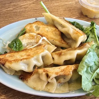 Dell's Kitchen and Bakery - - Kawagoe housemade gyoza with mustard sauce - Asian Fusion Near Me - Honolulu, Hawaii