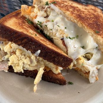 Rising Roost - Bacon and egg grilled cheese sandwich - Coffee & Tea Near Me - Vieques, Puerto Rico Rising Roost - Bacon and egg grilled cheese sandwich - Coffee & Tea Near Me - Vieques, Puerto Rico