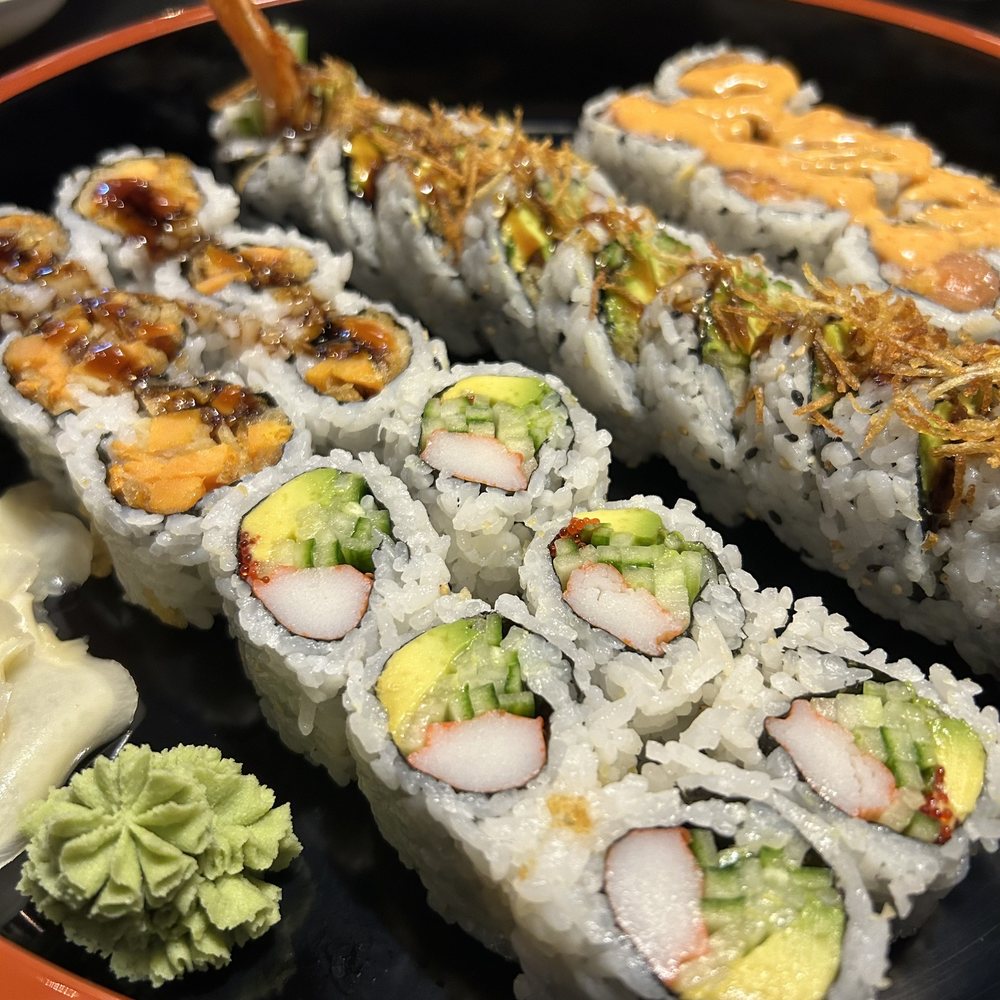 Araya Sushi - MC1: Spicy Salmon, California Roll, Sweet Potato & Dynamite Roll. - Sushi Bars Near Me - Markham, Ontario Araya Sushi - MC1: Spicy Salmon, California Roll, Sweet Potato & Dynamite Roll. - Sushi Bars Near Me - Markham, Ontario