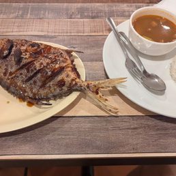 Grilled Pompano Fish + Tamarind soup Grilled Pompano Fish + Tamarind soup
