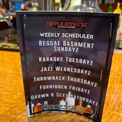 Triple Effectz Ultra Lounge - Weekly menu