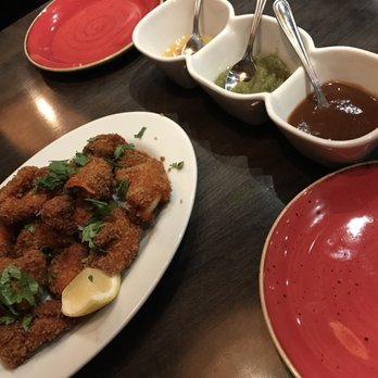 Clay Oven Restaurant - Fish pakoras and sauces - Indian Near Me - Calgary, Alberta
