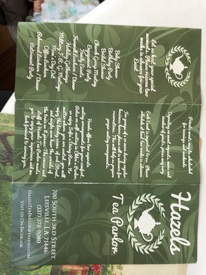Menu photo 4 Hazel'sTea Parlor Leesville, LA
