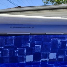 Top edge of liner varies throughout entire pool.