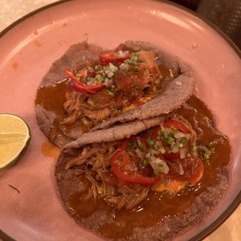 Leoncito - Chicken Tinga tacos. FYI a lil spicy - Mexican Near Me - Las Vegas, Nevada Leoncito - Chicken Tinga tacos. FYI a lil spicy - Mexican Near Me - Las Vegas, Nevada