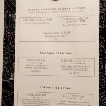 Starbucks Reserve - Menu page 2 - Coffee & Tea Near Me - Toronto, Ontario