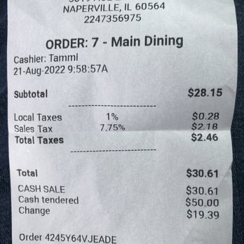 Cinnamon Pancake House - Bill - Breakfast & Brunch Near Me - Naperville, Illinois