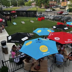 Stump's Bowling Lanes - Outdoor seating and play area