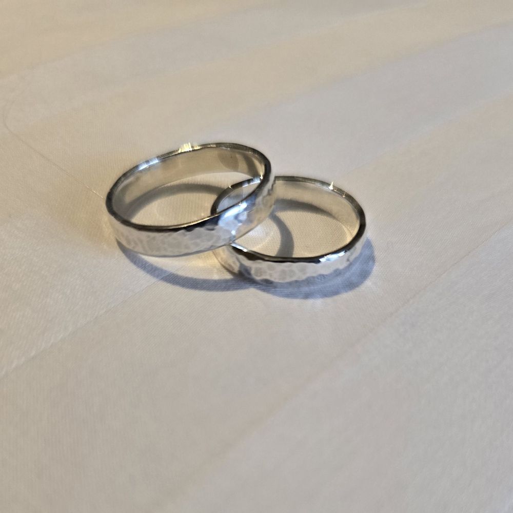 Matching wedding bands.
