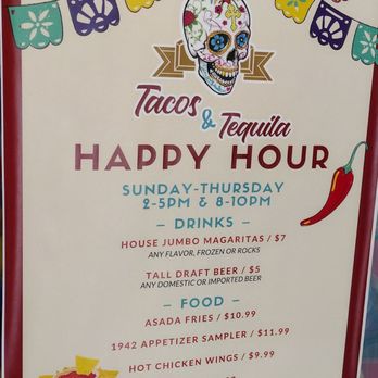 1942 Tacos & Tequila - Happy Hour Menu - Tacos Near Me - Newell, West Virginia