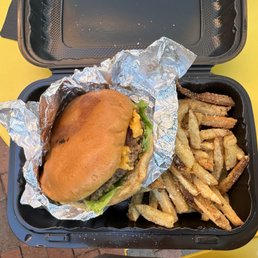 a burger and french fries a burger and french fries