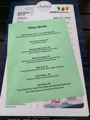 Menu photo 3 Andrea  Beach Bar Westerly, RI