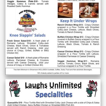 Laughs Unlimited - Food - Comedy Clubs Near Me - Sacramento, California