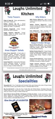 Menu photo 2 Laughs Unlimited Sacramento, CA