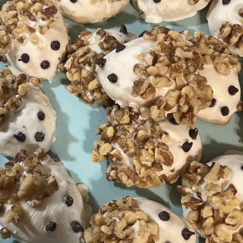 Supernatural Sweets - Sugar cookie hedgehogs dipped in white chocolate and coated with nuts or candy cane bits - Cupcakes Near Me