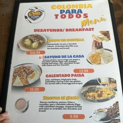 Colombia Para Todos - Menu