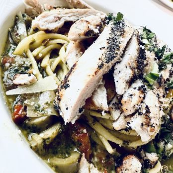 The Winey Bride - Grilled chicken pesto over linguine - Wine Bars Near Me - Cincinnati, Ohio