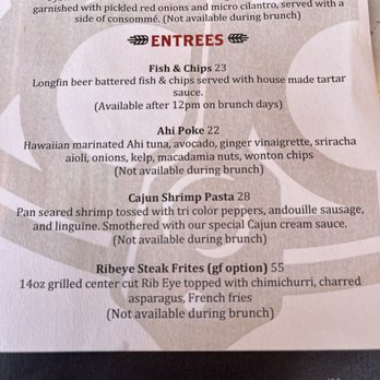 Ballast Point - Cajun Shrimp Pasta ingredients listed on menu - Brewpubs Near Me - Anaheim, California