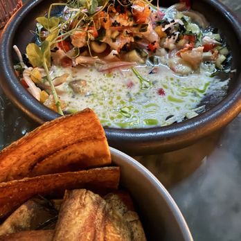 Aaktun Coffee & Bar - Ceviche with plantain chips - Coffee & Tea Near Me - Durham, North Carolina